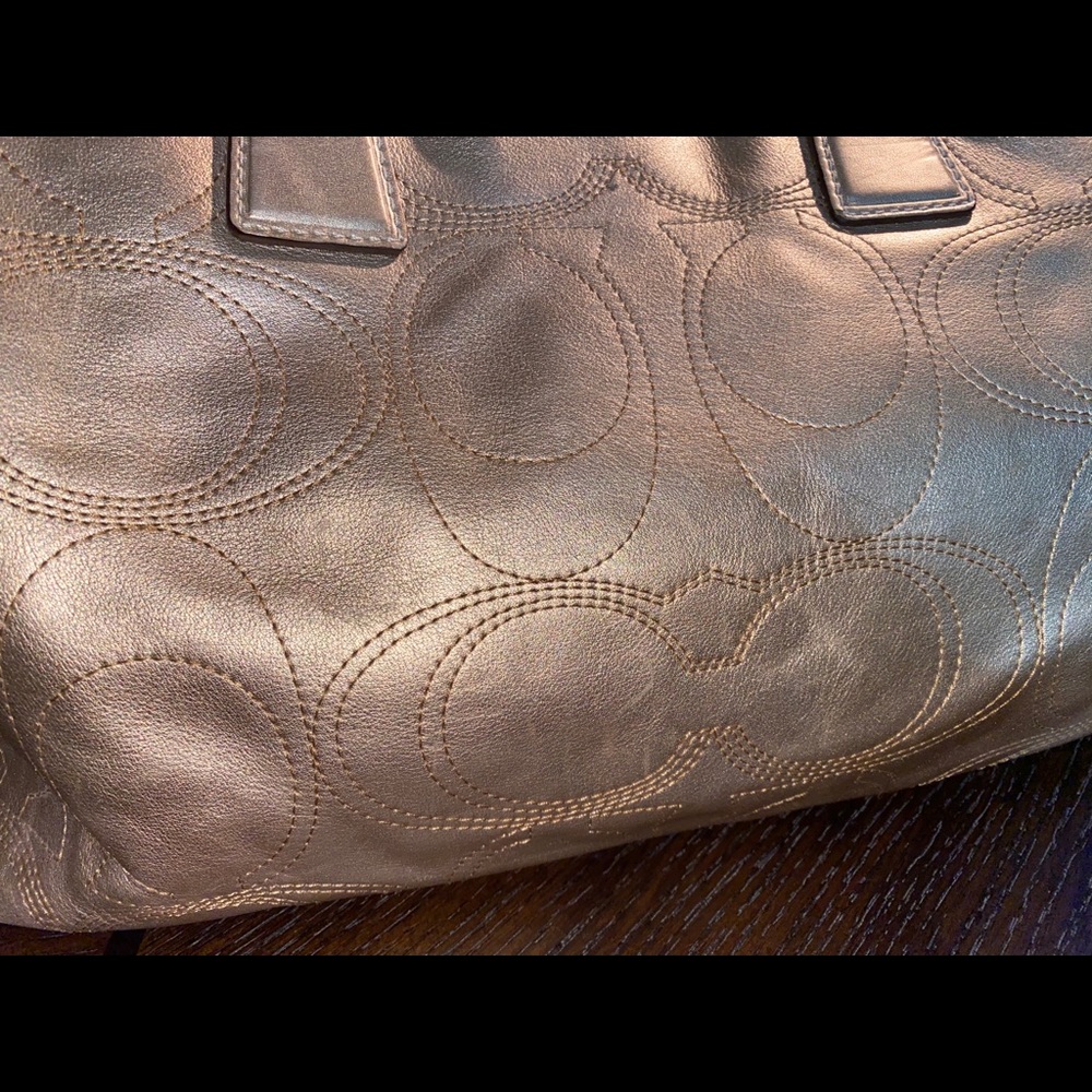 Cute Gold Metallic Coach Purse - Picture 7 of 7